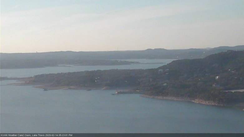 Lake Travis webcam, February 14, 2020 5:25 PM CT