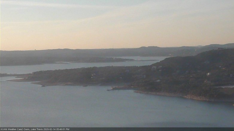 Lake Travis webcam, February 14, 2020 5:45 PM CT