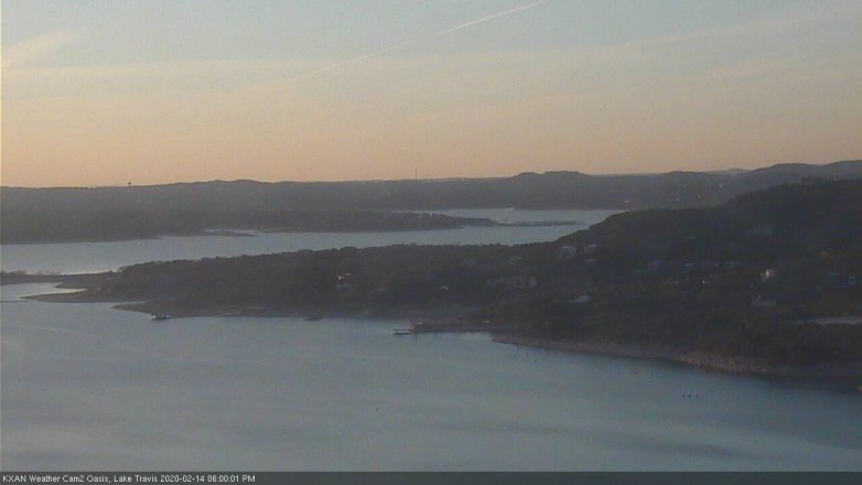 Lake Travis webcam, February 14, 2020 6:00 PM CT