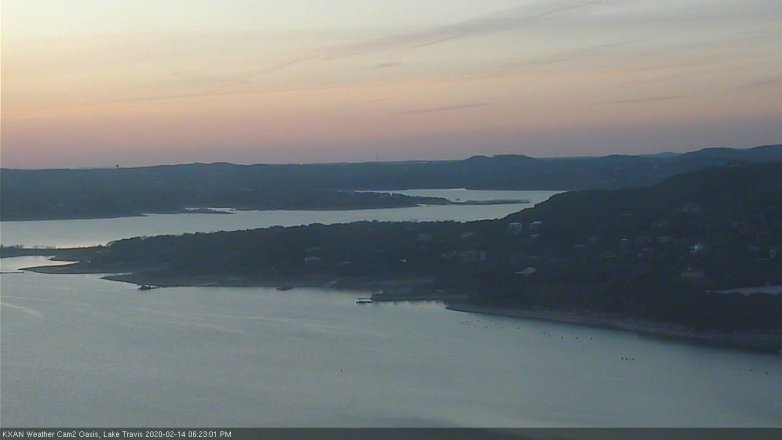 Lake Travis webcam, February 14, 2020 6:25 PM CT