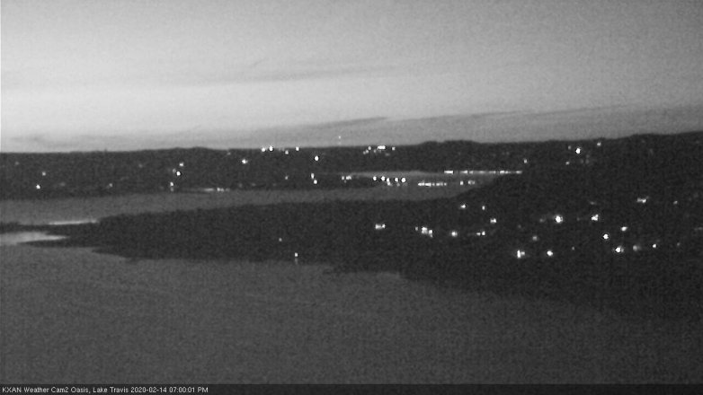 Lake Travis webcam, February 14, 2020 7:00 PM CT