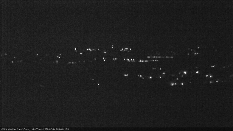 Lake Travis webcam, February 14, 2020 8:00 PM CT
