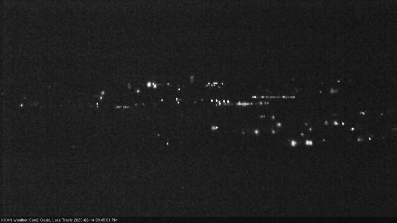 Lake Travis webcam, February 14, 2020 9:45 PM CT