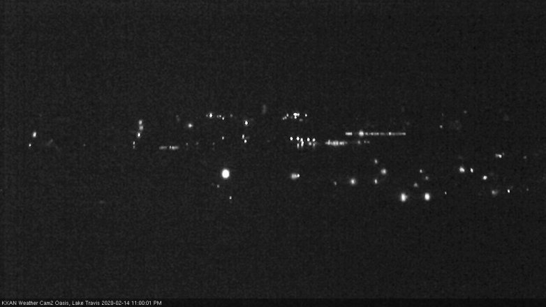 Lake Travis webcam, February 14, 2020 11:00 PM CT