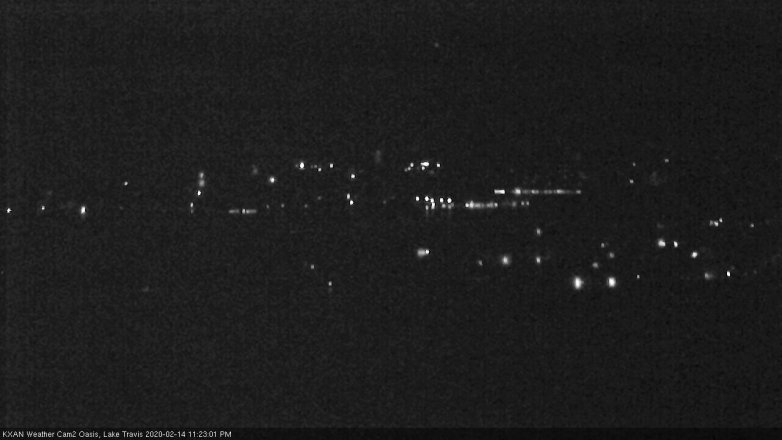 Lake Travis webcam, February 14, 2020 11:25 PM CT