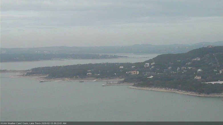Lake Travis webcam, February 15, 2020 9:25 AM CT