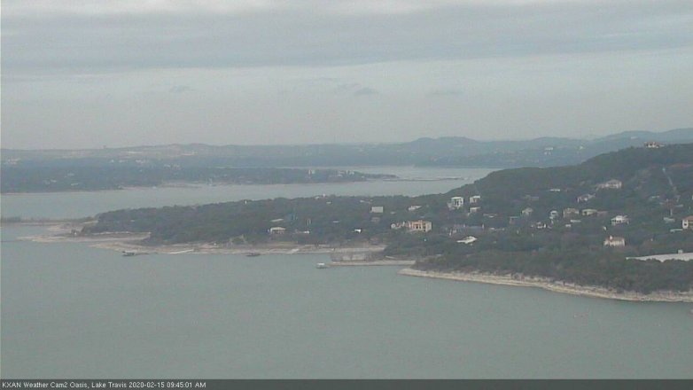 Lake Travis webcam, February 15, 2020 9:45 AM CT