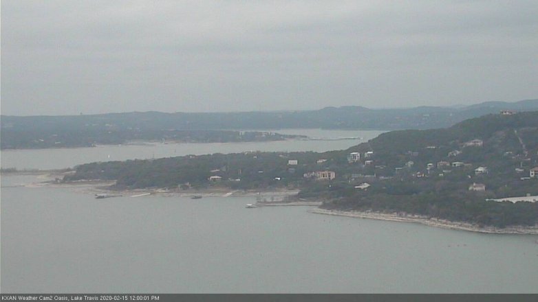 Lake Travis webcam, February 15, 2020 12:00 PM CT