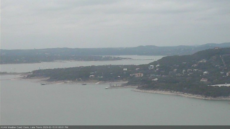 Lake Travis webcam, February 15, 2020 1:00 PM CT