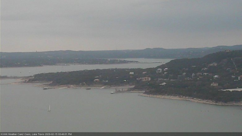 Lake Travis webcam, February 15, 2020 3:45 PM CT