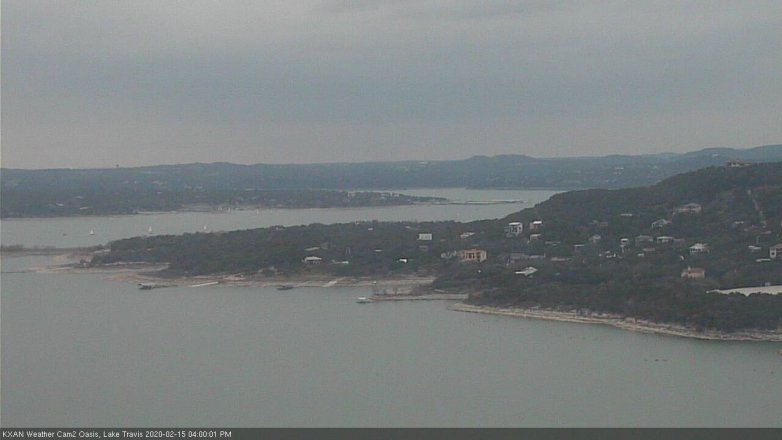 Lake Travis webcam, February 15, 2020 4:00 PM CT