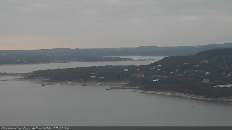 Lake Travis webcam, February 15, 2020 5:45 PM CT