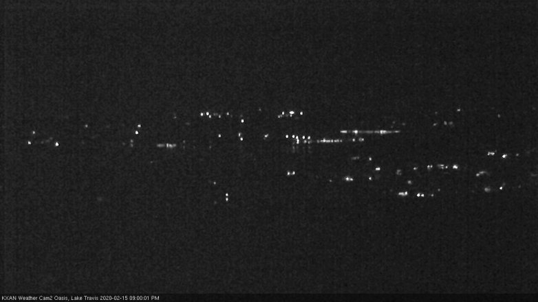 Lake Travis webcam, February 15, 2020 9:00 PM CT