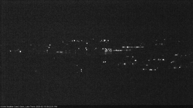 Lake Travis webcam, February 15, 2020 9:25 PM CT