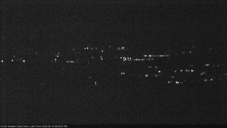 Lake Travis webcam, February 15, 2020 9:45 PM CT