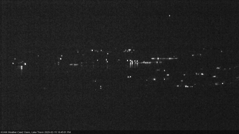 Lake Travis webcam, February 15, 2020 10:45 PM CT