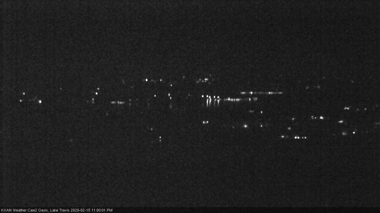 Lake Travis webcam, February 15, 2020 11:00 PM CT