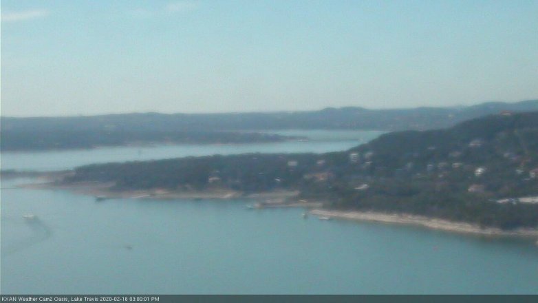 Lake Travis webcam, February 16, 2020 3:00 PM CT