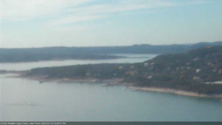 Lake Travis webcam, February 16, 2020 3:45 PM CT