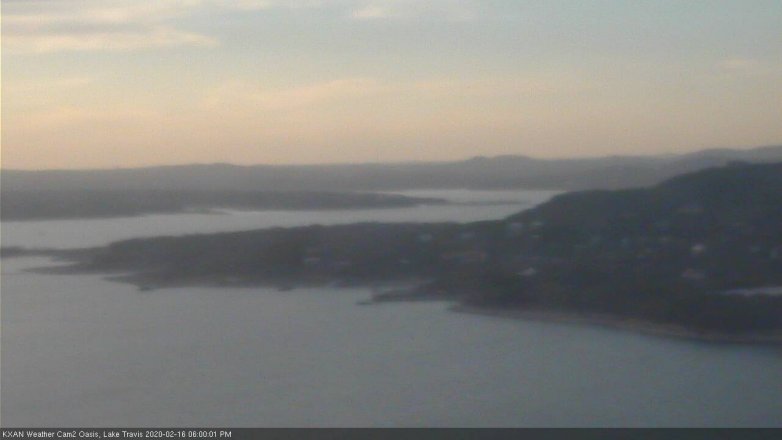 Lake Travis webcam, February 16, 2020 6:00 PM CT