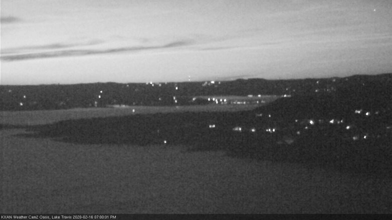 Lake Travis webcam, February 16, 2020 7:00 PM CT