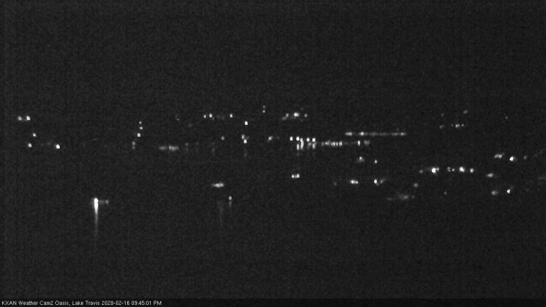 Lake Travis webcam, February 16, 2020 9:45 PM CT