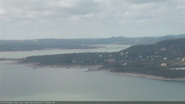 Lake Travis webcam, February 17, 2020 1:00 PM CT