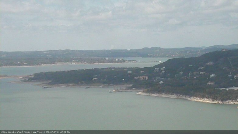 Lake Travis webcam, February 17, 2020 1:45 PM CT