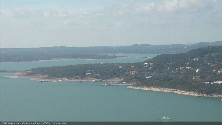 Lake Travis webcam, February 17, 2020 2:45 PM CT