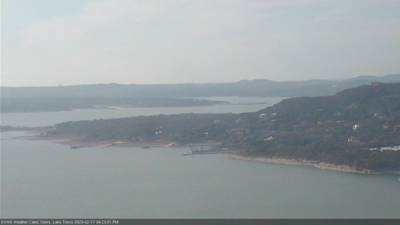 Lake Travis webcam, February 17, 2020 4:25 PM CT