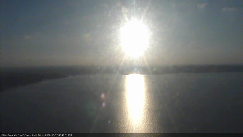 Lake Travis webcam, February 17, 2020 5:45 PM CT