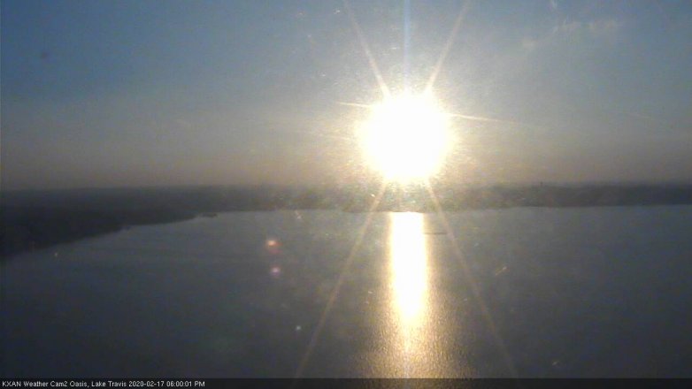 Lake Travis webcam, February 17, 2020 6:00 PM CT