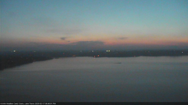 Lake Travis webcam, February 17, 2020 6:45 PM CT