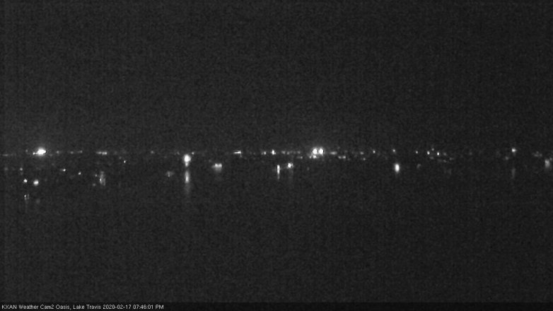 Lake Travis webcam, February 17, 2020 7:45 PM CT