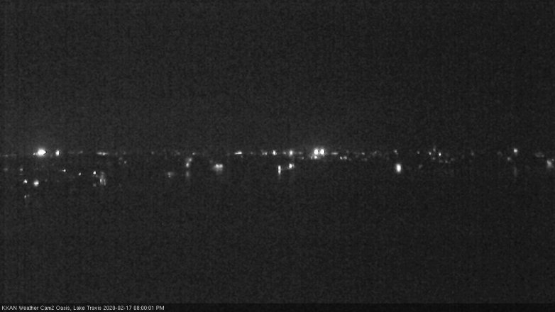 Lake Travis webcam, February 17, 2020 8:00 PM CT
