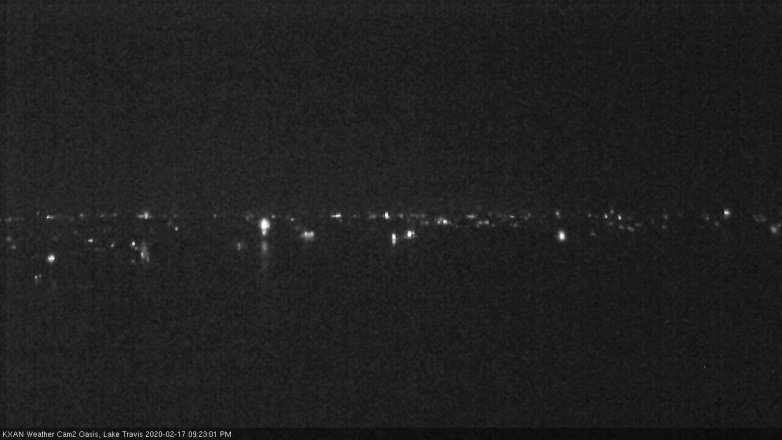 Lake Travis webcam, February 17, 2020 9:25 PM CT