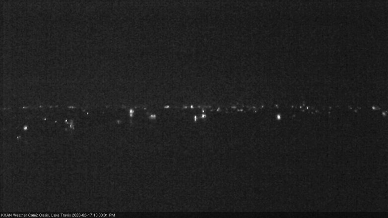 Lake Travis webcam, February 17, 2020 10:00 PM CT