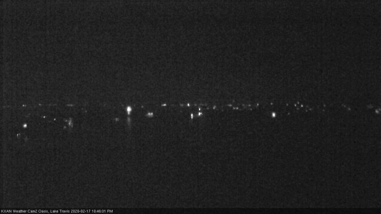 Lake Travis webcam, February 17, 2020 10:45 PM CT