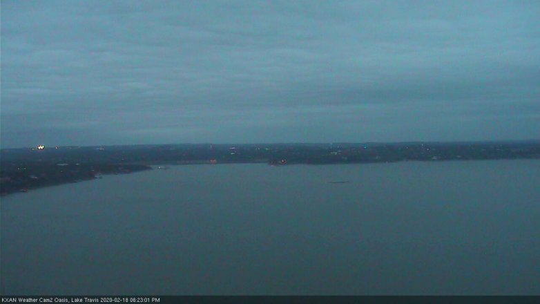 Lake Travis webcam, February 18, 2020 6:25 PM CT
