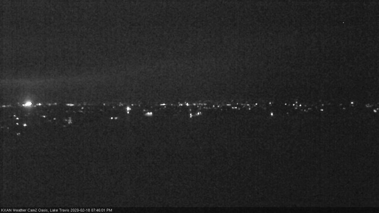 Lake Travis webcam, February 18, 2020 7:45 PM CT
