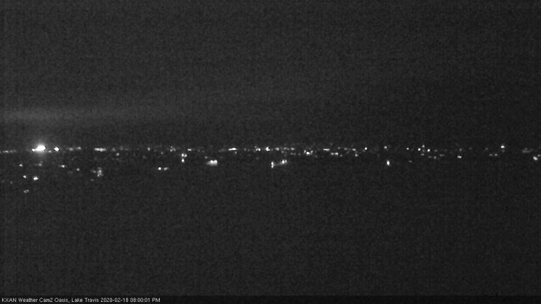 Lake Travis webcam, February 18, 2020 8:00 PM CT