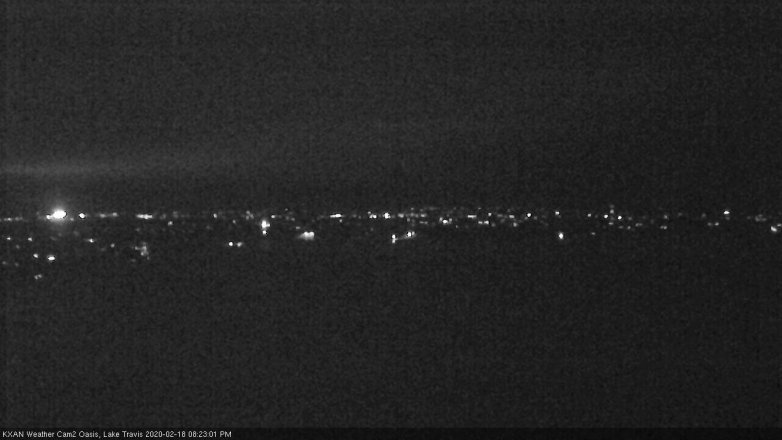 Lake Travis webcam, February 18, 2020 8:25 PM CT