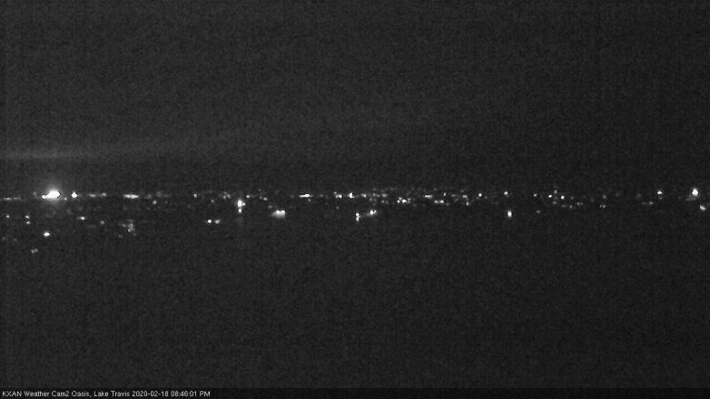 Lake Travis webcam, February 18, 2020 8:45 PM CT