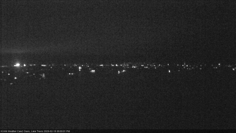 Lake Travis webcam, February 18, 2020 9:00 PM CT