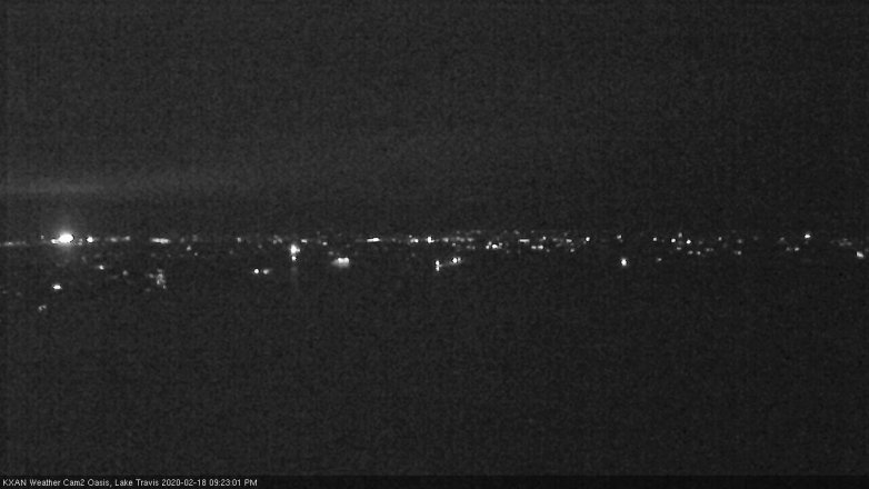 Lake Travis webcam, February 18, 2020 9:25 PM CT