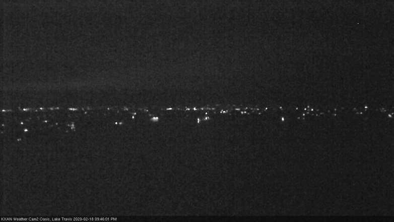 Lake Travis webcam, February 18, 2020 9:45 PM CT