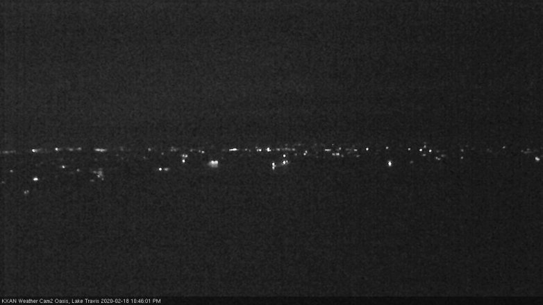 Lake Travis webcam, February 18, 2020 10:45 PM CT