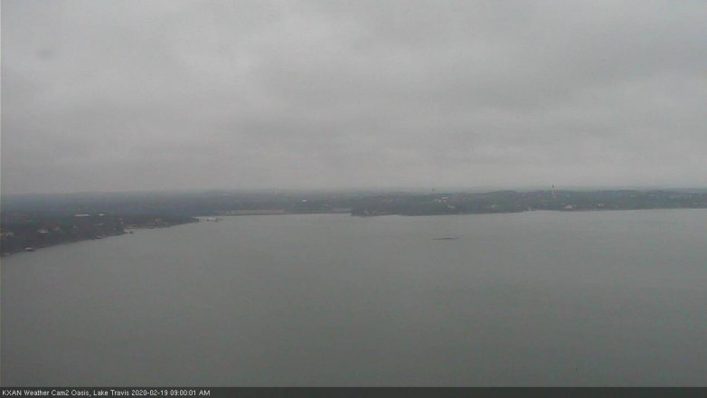 Lake Travis webcam, February 19, 2020 9:00 AM CT