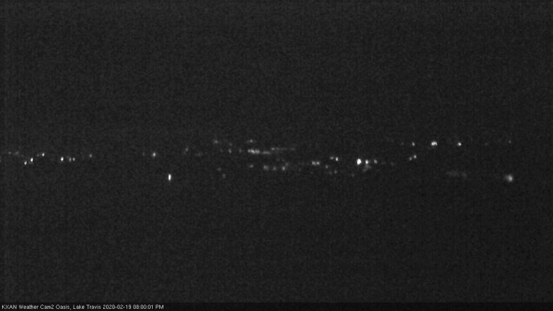 Lake Travis webcam, February 19, 2020 8:00 PM CT