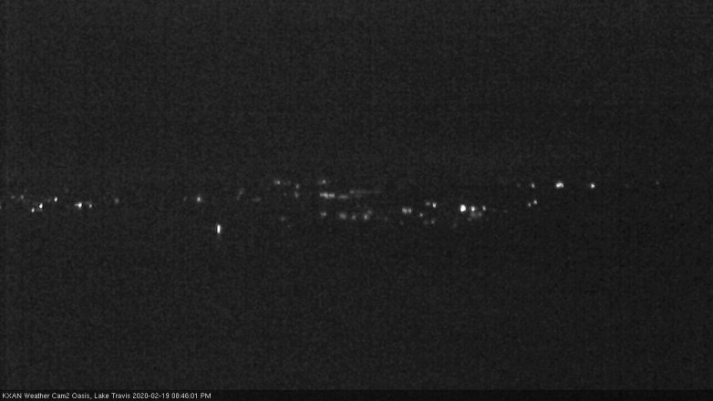 Lake Travis webcam, February 19, 2020 8:45 PM CT